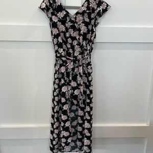 Black and Daisy Floral Romper